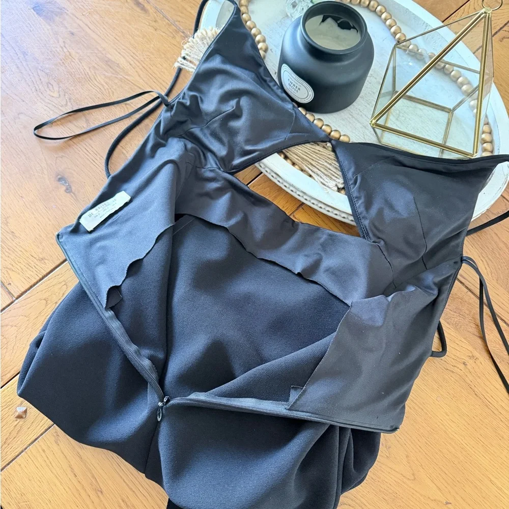 Bec & Bridge Josette Strappy Cut Out Black Midi Evening Cocktail Formal Dress 4